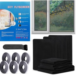 Anti-Mosquito Screen Mesh 6 Pieces Self-Adhesive Velcro Screen Mesh Self-Installation Home Punch-Free Installation 130*150cm