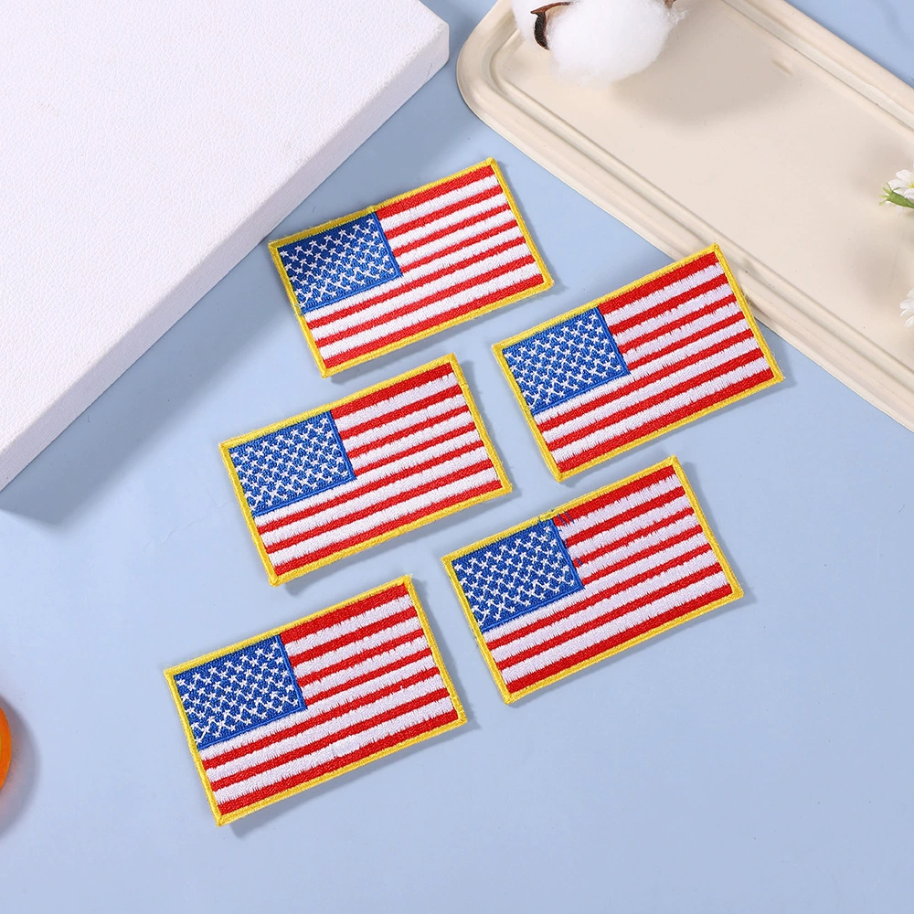 Patch embroidery clothing auxiliary materials self -cloth patches of national flag patch embroidery patch jewelry self -adhesion free sewing patch stickers