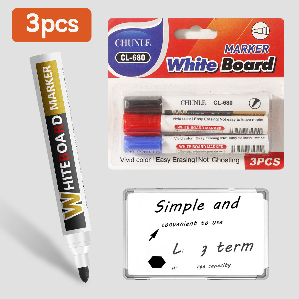 Suministros de oficina de fibra borrable de gran capacidad lápiz de pizarra barra redonda con clip de lápiz barra gruesa marcación acuosa al por mayor