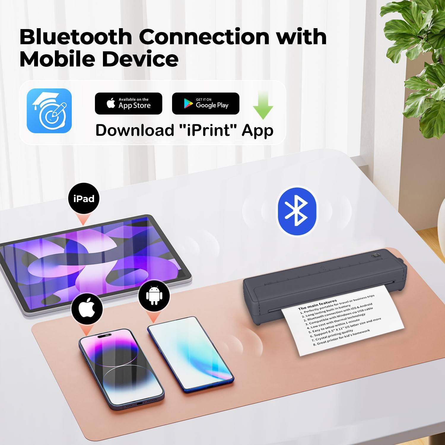 Handheld smart printer, mobile phone for students 3