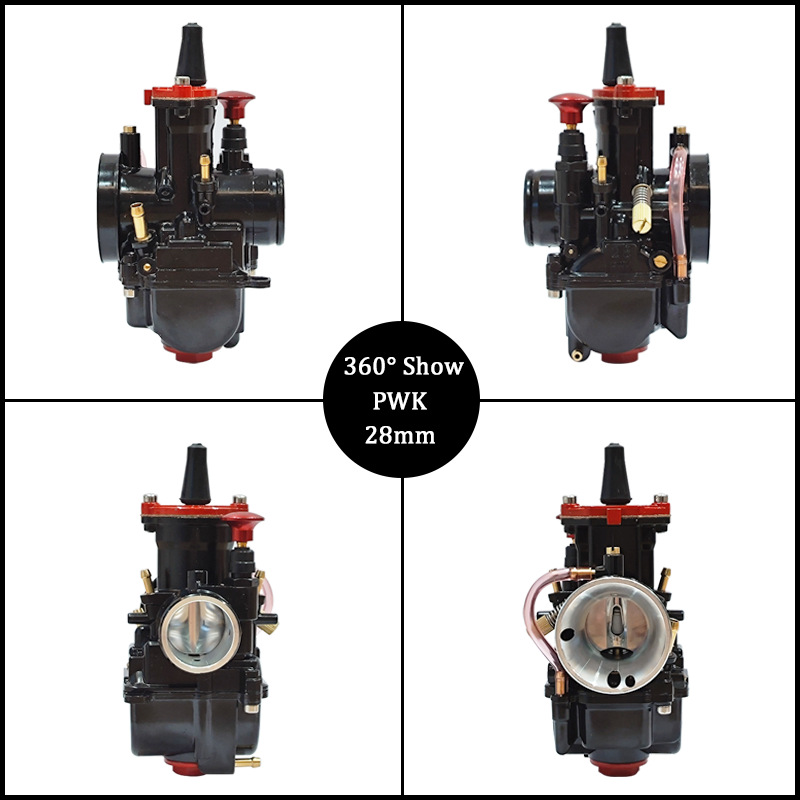 Maikuni Iron Box Motorcycle Pwk Carburetor 21 24 26 28 30 32 34mm Black and Red Painted Model