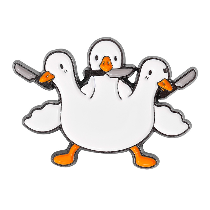 Stoving Varnish Design Cute Pin Duck Alloy Stoving Varnish Unisex Brooches