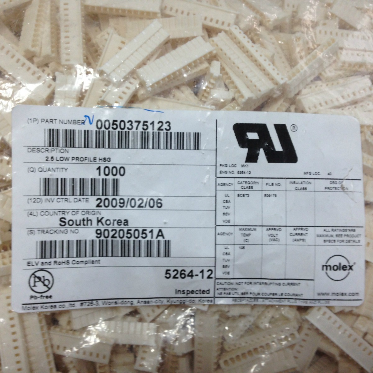 现货供应 MOLEX 50375123  5037-5123  50-37-5123    5264-12