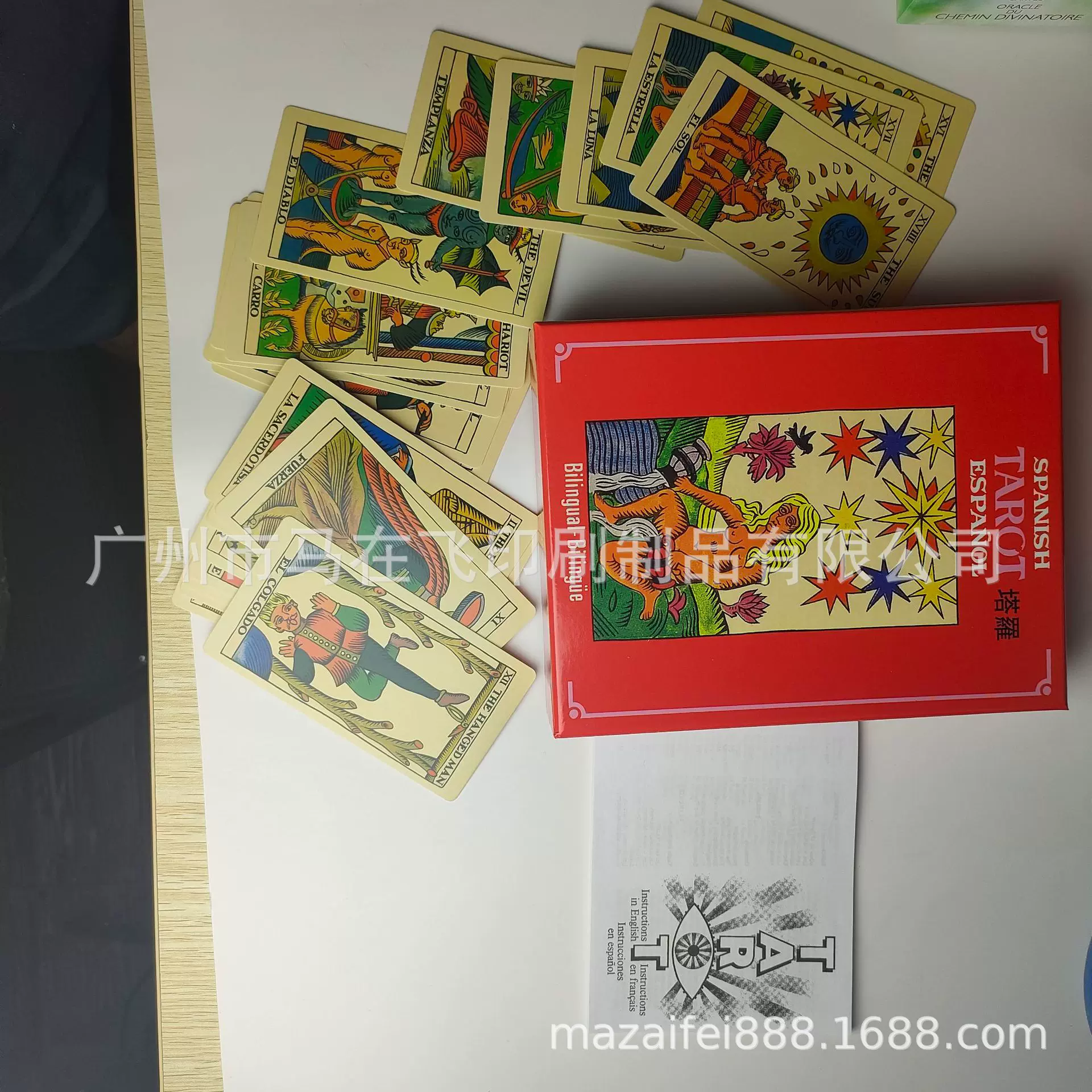 跨境亚马逊桌游卡牌定制神谕卡韦特英文全套带说明书塔罗牌定制马