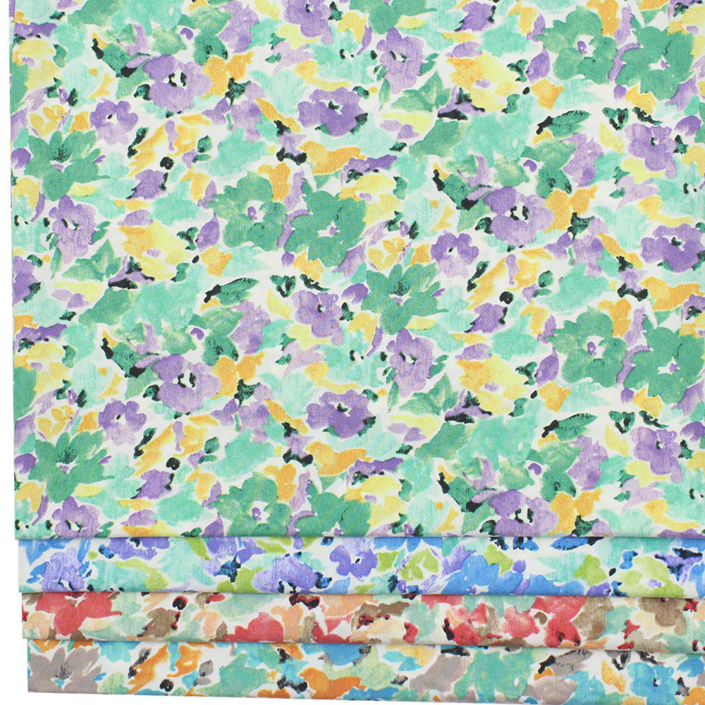 100D四面弹印花 新款雪纺小碎花印花布 女衬衫连衣裙童装裤裙面料