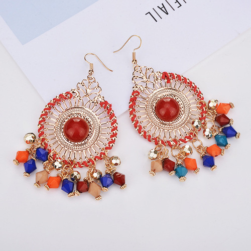 Ethnic style travel earrings, holiday vintage handmade bohemian style earrings, tassel earrings, drop shipping