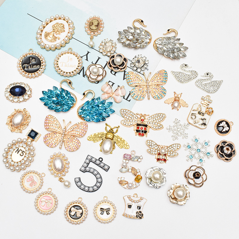 Croc Shoes Accessories Pearl Camellia Bow Alloy Hair Accessories DIY Jewelry Accessories Earrings Accessories Other