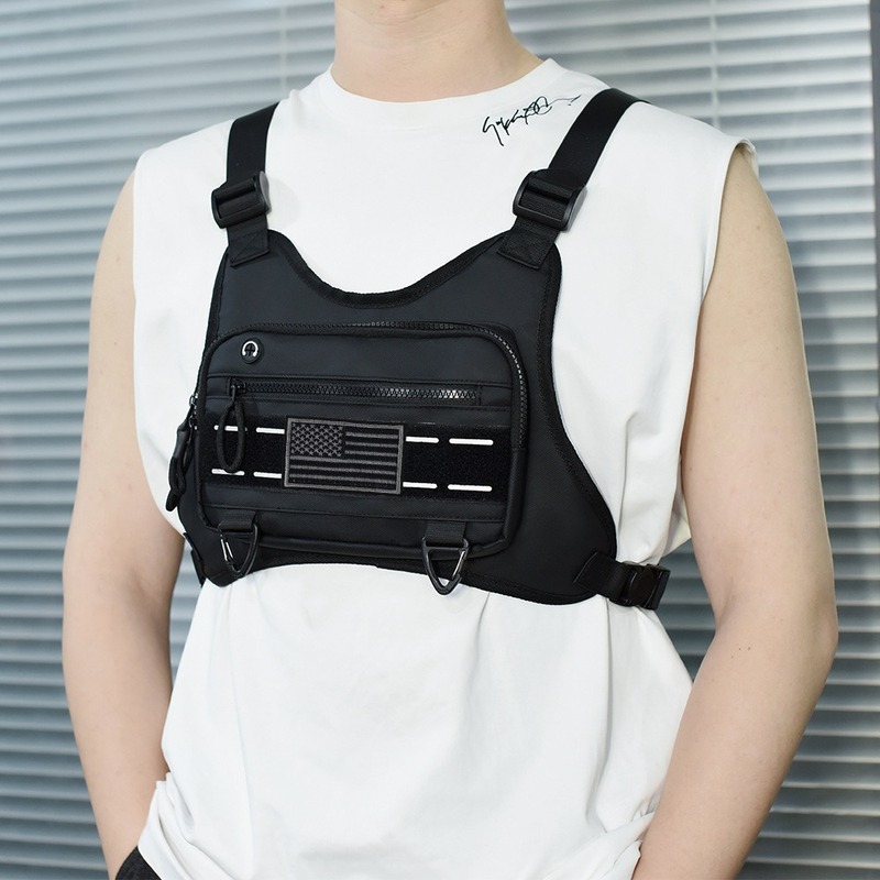 カジュアルトレンディなサイクリング機能ベストバッグハイキングベストバッグメンズチェストバッグ作業服バックパックランニングフィットネスバッグ|undefined