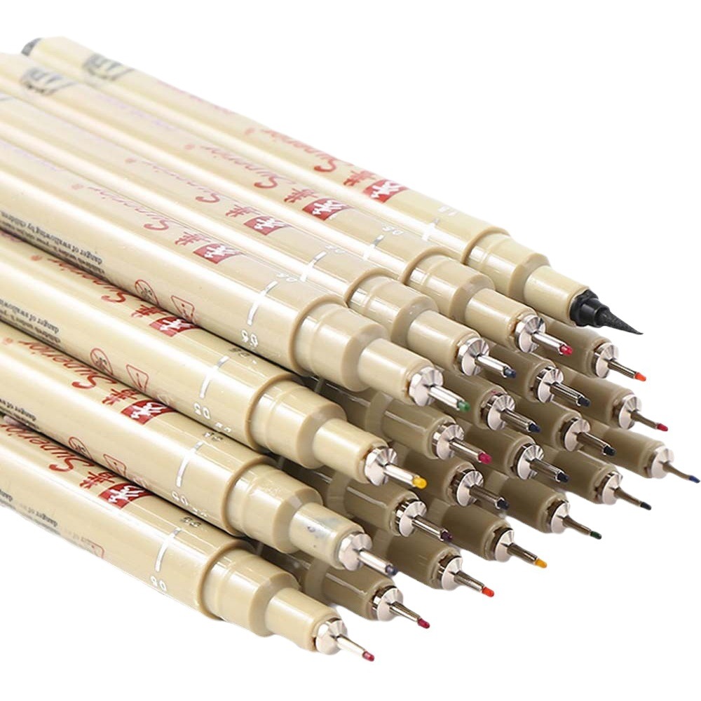 Color needle pen Xiupu waterproof drawing edge hook line student hand-painted water-based needle pen suit anime drawing edge needle pen