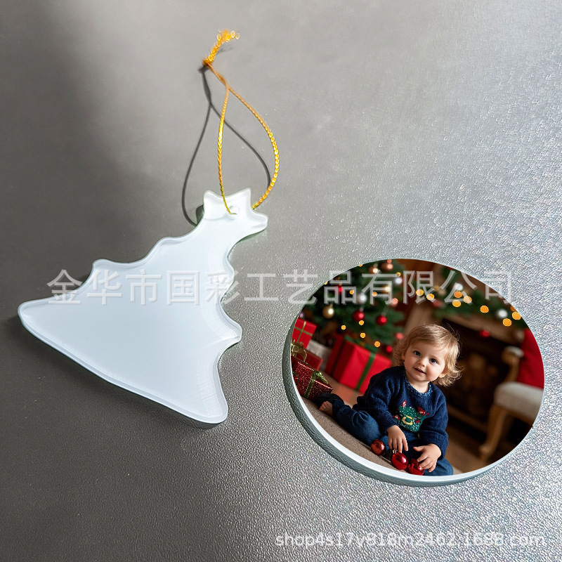 熱転写空白アクリルクリスマスペンダント装飾カスタム DIY クリエイティブ昇華ゴールドワイヤーペンダント|undefined