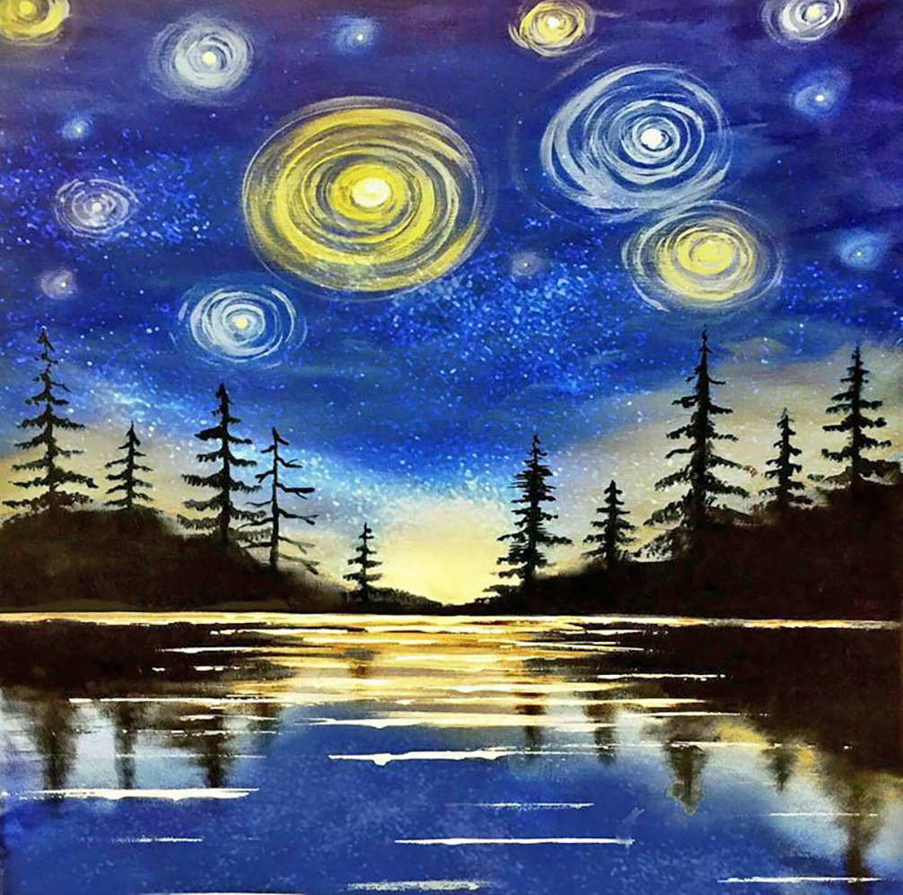 Nueva 9 unidades tinta paisaje diamante pintura, DIY 5D arte Creación pintura kit para adultos y niños