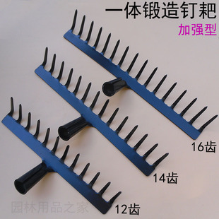 All-steel integral forged rake 12 teeth 14 teeth 16 teeth loose soil rake small iron rake agricultural rake mud rake earth rake