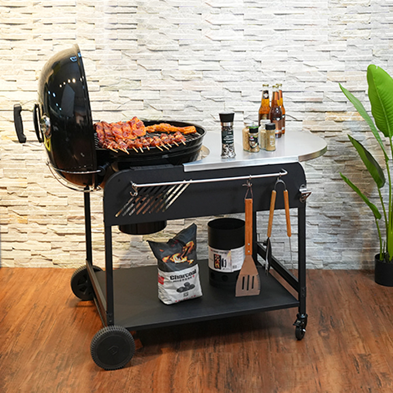 Esmalte brillante transfronterizo de alta gama 22,5 pulgadas carro horno de manzana parrilla multifuncional para exteriores parrilla de carbón bbq