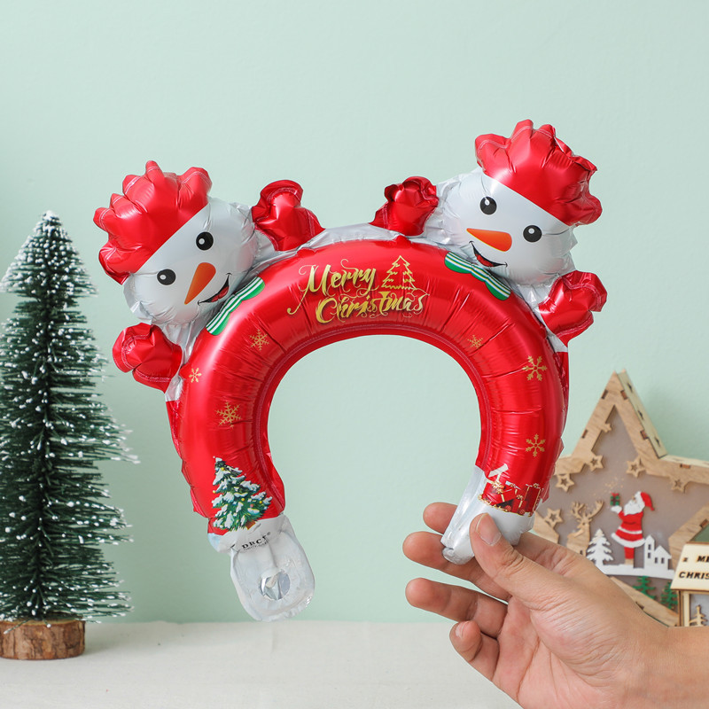 クリスマス長棒頭飾りサンタクロースミニ風船クリスマスツリー打撃棒風船クリスマス雪だるまヘラジカ|undefined