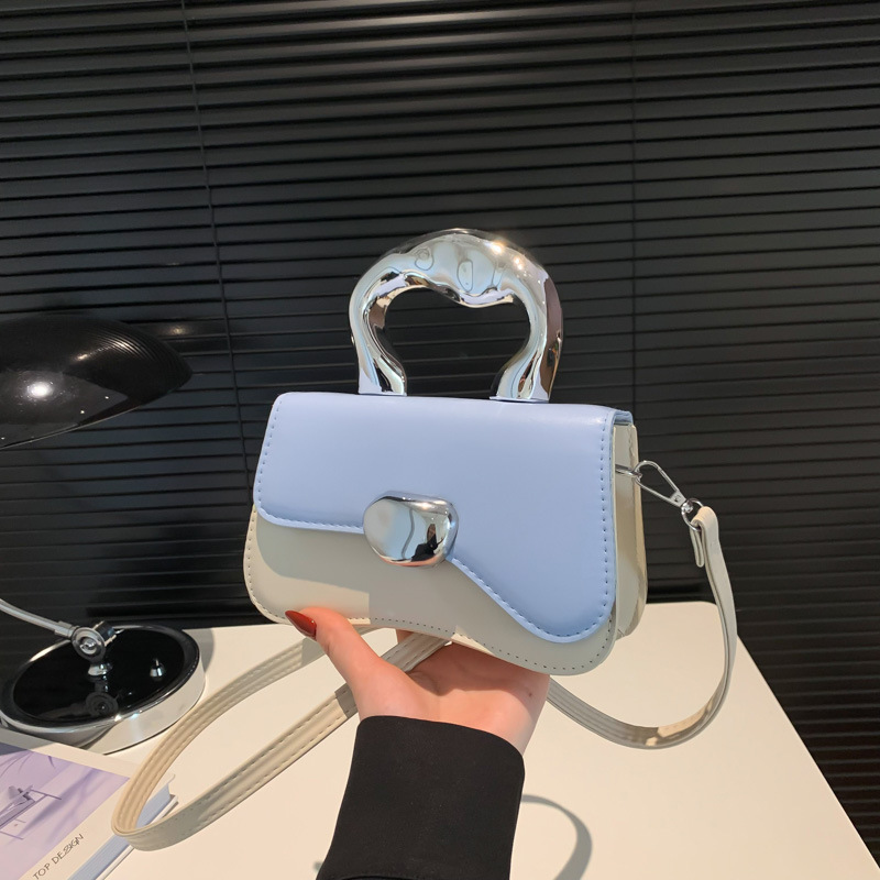 Color de empalme de caramelo 2024 verano nuevo estilo de moda simple ocio estilo extranjero bolso de hombro inclinado bolso de mujer