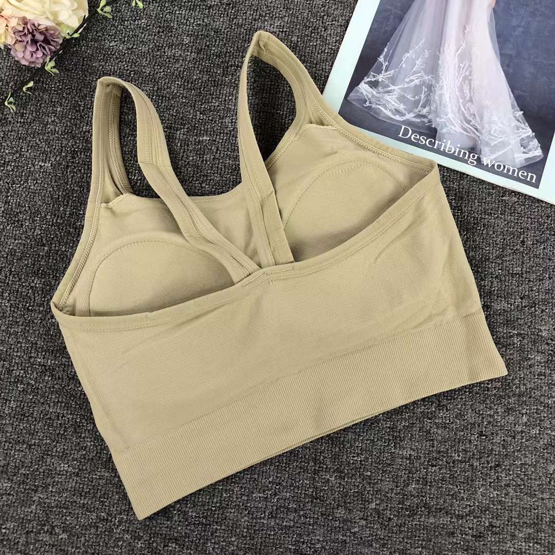 Nuevo chaleco sin costuras de alta elasticidad de alta calidad de dama sin anillo de acero bra de yoga ropa interior deportiva mujer al por mayor