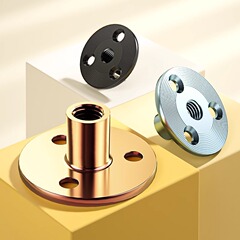 3穴鉄板家具ナット合板ペアロックソファ脚ロックカラーメッキ白黒亜铅ネジキャップM6M8M10M12