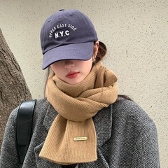 纯色围巾秋冬季韩系氛围感暖色系围巾保暖简约情侣红色圣诞围巾
