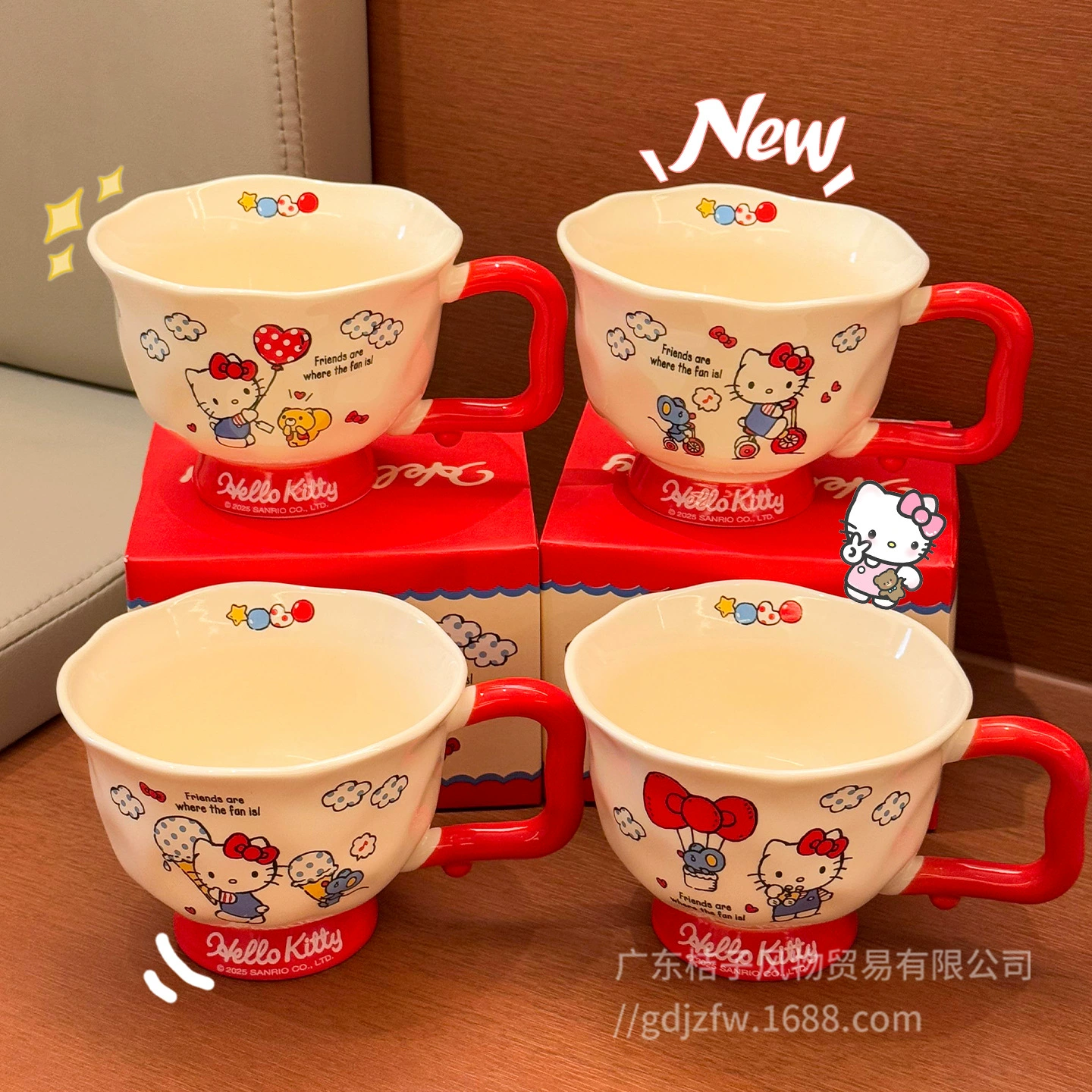 Кружка HelloKitty ко-брендированная с хорошим внешним видом, домашняя чашка для кофе, милая керамическая чашка, подарок на день рождения для девочек