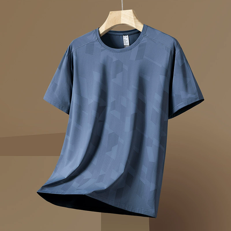 Летняя футболка с короткими рукавами из ледяного шелка для мужчин трансграничные виды спорта на открытом воздухе