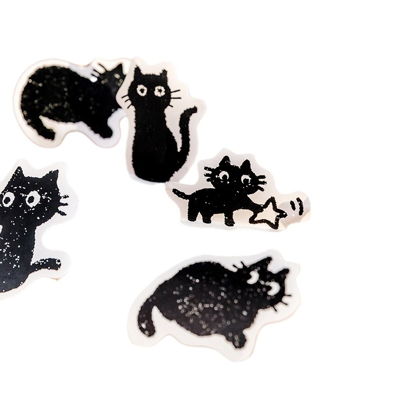 Mo mo pegatinas en caja Sr. Edgar serie gato tema diario DIY material pegatinas decorativas 45 unidades