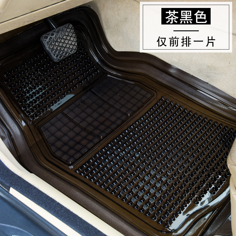 Car Floor | Universal Universal Foot Pad - eco-friendly-diamond-thickened-drivers-seat-1-piece-tea-black