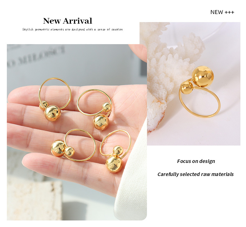 Titanium Steel Bead Ring For Women, Versatile Designer Ring_voghion.com
