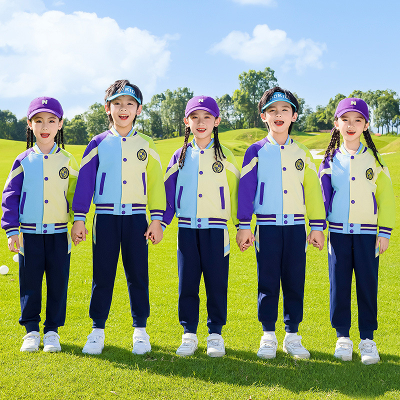 Primary school uniform class uniform kindergarten garden uniform spring and autumn sports summer dress first grade blue short sleeve four-piece suit Primary school uniform class uniform kindergarten garden uniform spring and autumn sports summer dress first grade blue short sleeve four-piece suit