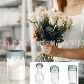 跨境插花支架可重复使用硅胶插花网格螺旋花径架可拉伸花茎插花器