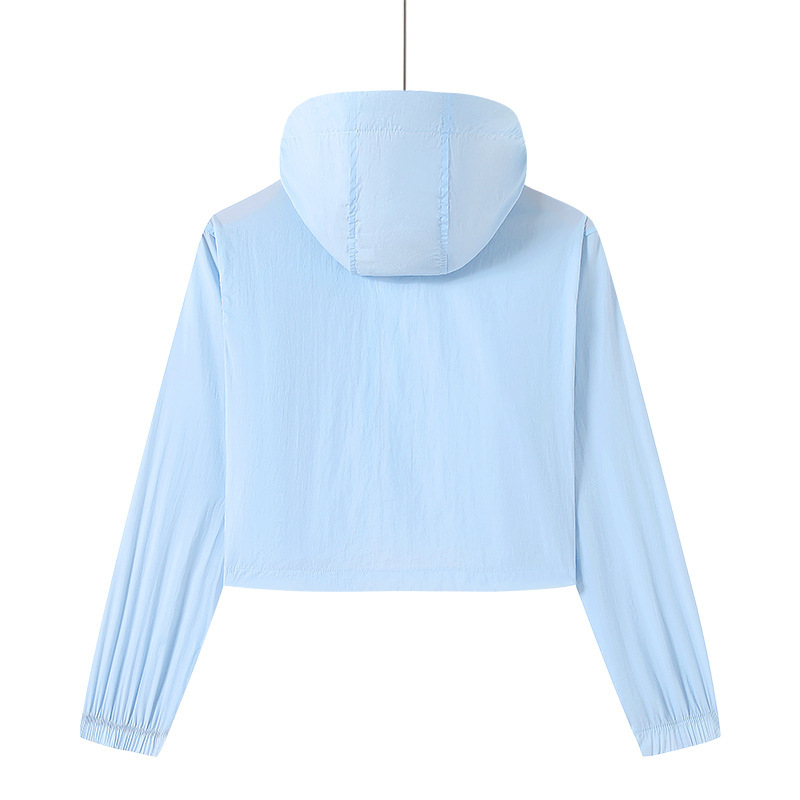 2025 nueva ropa de protección solar de verano de alta calidad, deportes al aire libre, seda de hielo, capucha transpirable para mujer