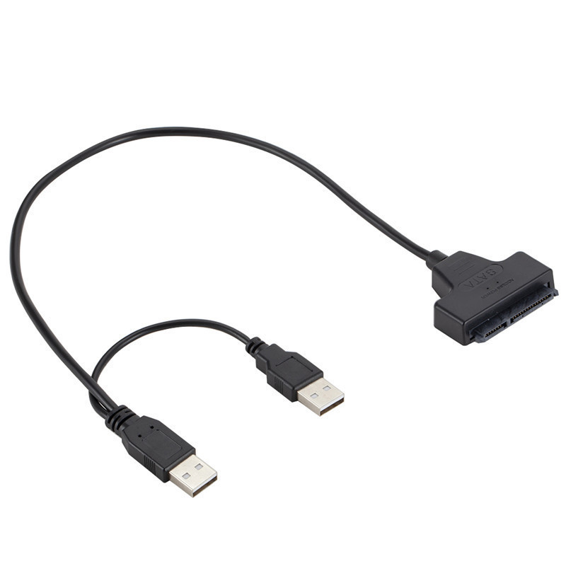 Factory USB 2.0 to Sata Auxiliary Power Supply Dual-Line USB to Sata7+15Pin Hard Drive Easy Drive Cable