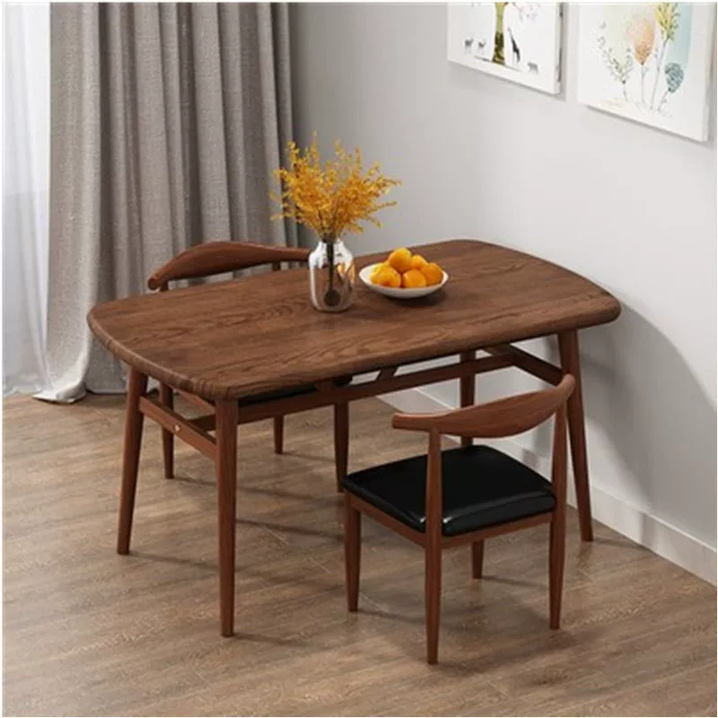 Dining Table Set, Modern Minimal Rectangular Table 120/140×60/80×75 cm, Seats 4–6, 3 Color Options