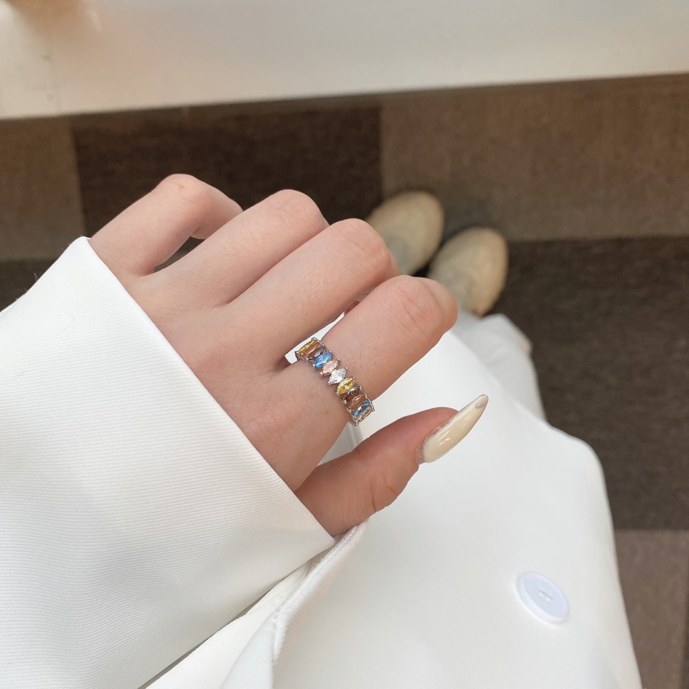 Fashion Geometric Sterling Silver Plating Zircon Rings