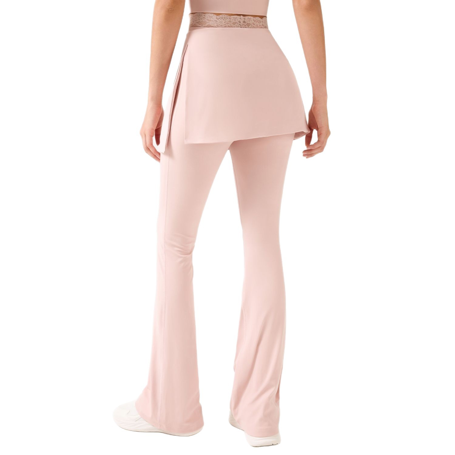 Pantalones acampanados finos de cintura alta con encaje para primavera y verano, pantalones largos informales que estilizan, falda corta deportiva para yoga y fitness, desmontable. image 5
