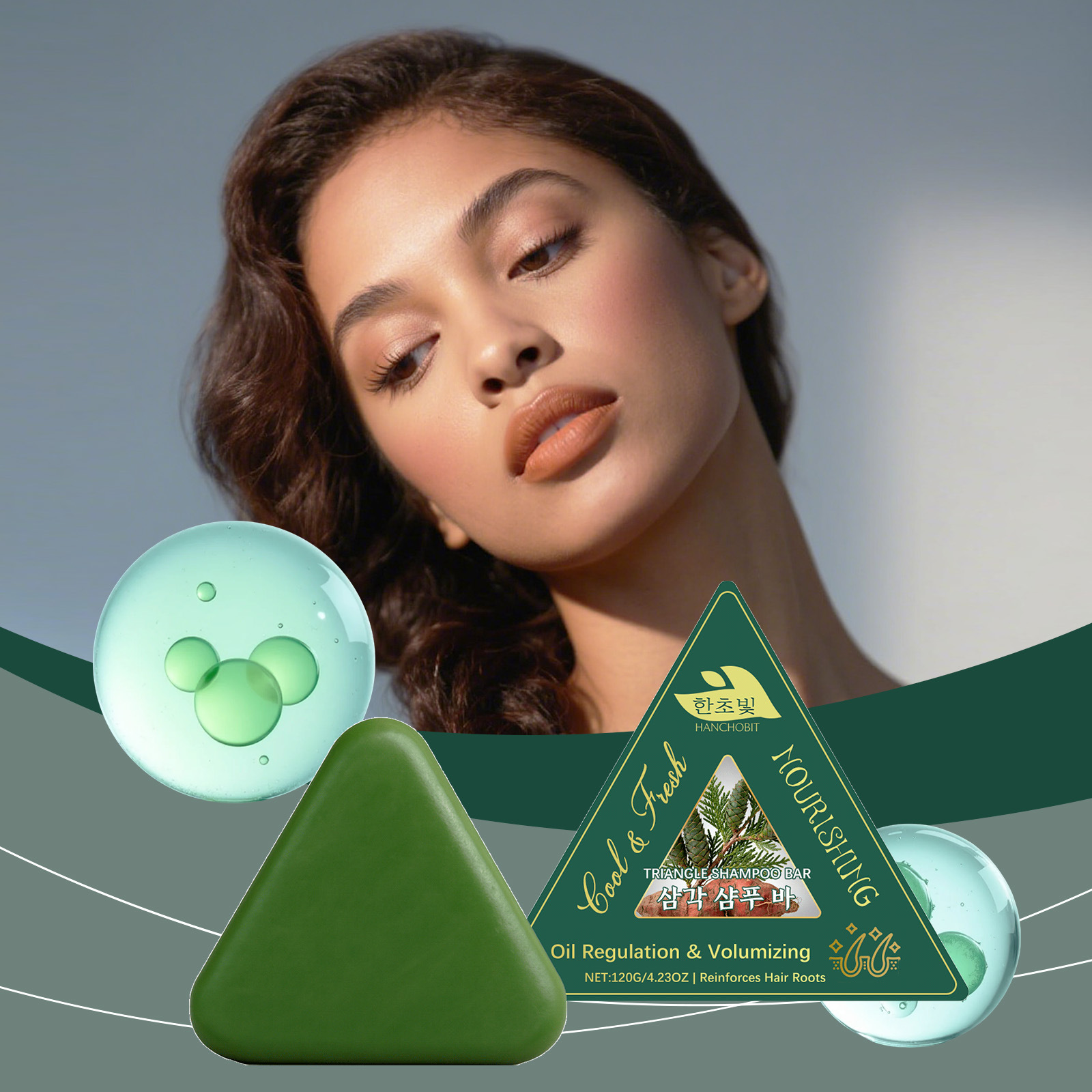 Hanchobit Herbal Shampoo Soap Gentle Cleansing Oil Control Smooth Hair Shampoo Soap