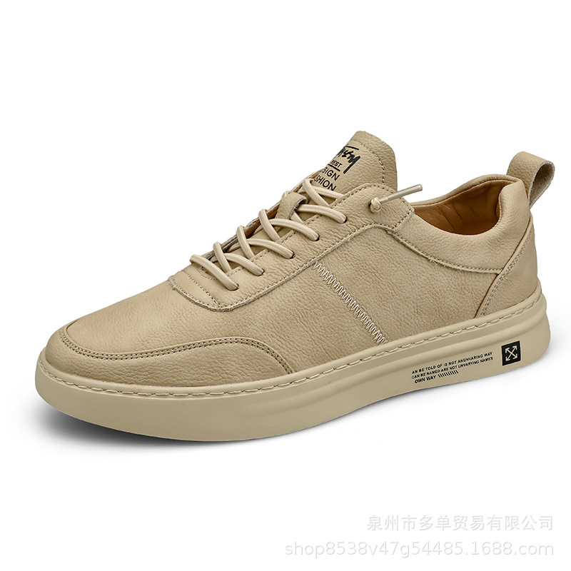 Modas coreanas de moda superfibra de cuero de altura baja sin lazos zapatos casuales de un solo pie de zapatos de skate de la mano ligero
