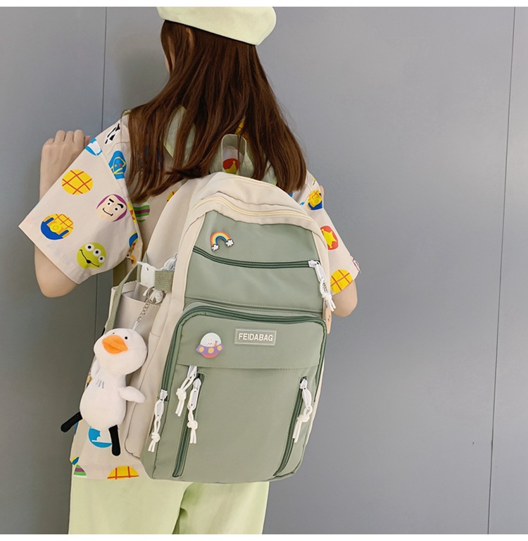 Casual Rucksack Hit Farbe Rucksack Student Schultasche weiblich einfacher koreanischer japanischer Rucksackpicture30