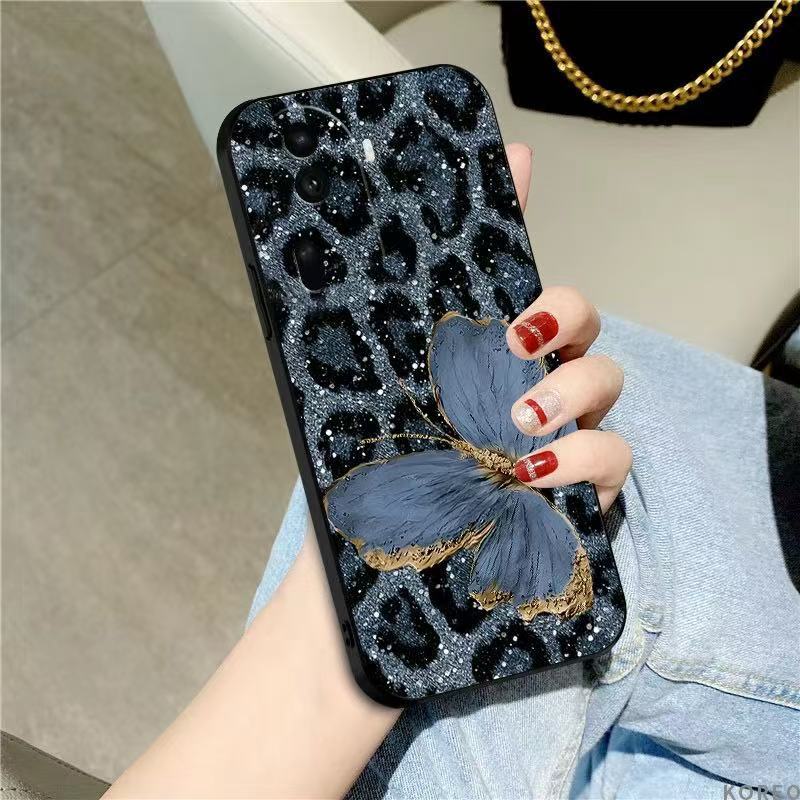 Leopard Print Butterfly Suitable for Xiaomi 15 Mobile Phone Case Redmi K80Pro All-Inclusive Edge Anti-Fall Protective Cover Soft Shell Women's New Style