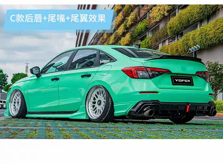 Suitable for 22 models of the 11th generation Civic, YOFER body kit includes front spoiler, front lip, rear wing, side skirts, rear lip kit, and rear bumper