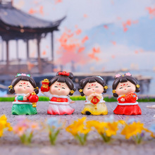 古风喜气洋洋唐小环摆件一套四个客厅桌面装饰国潮礼物送朋友批发