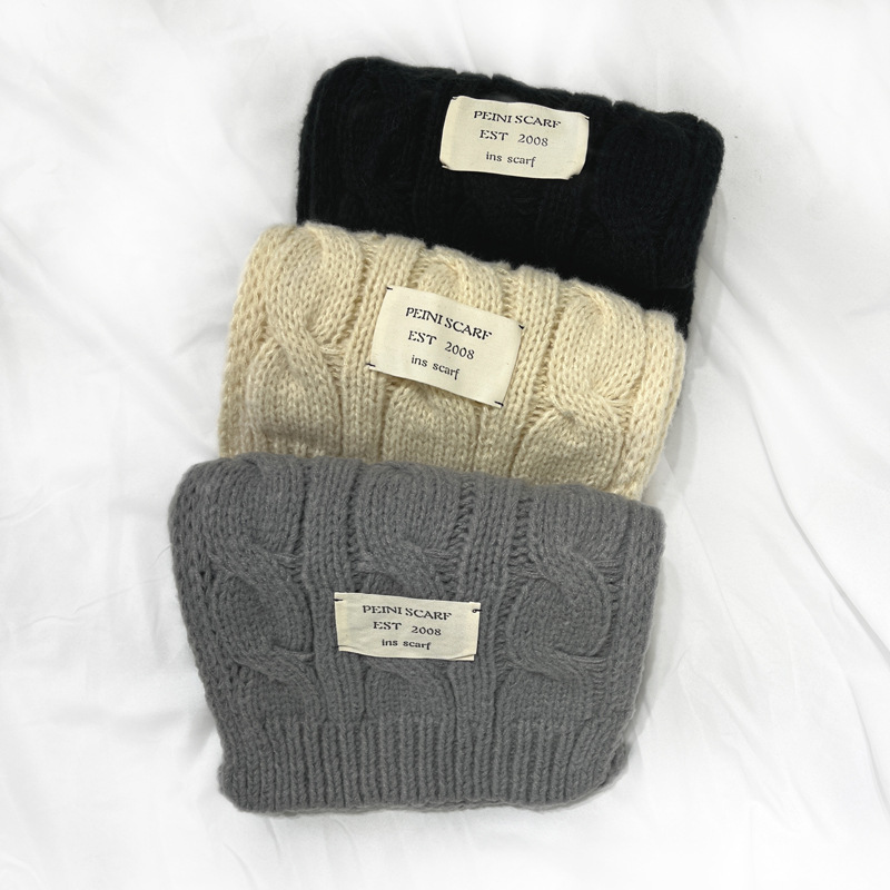 Strickschal Für Damen Und Herren Einfarbig Warmer Winterschal_voghion.com