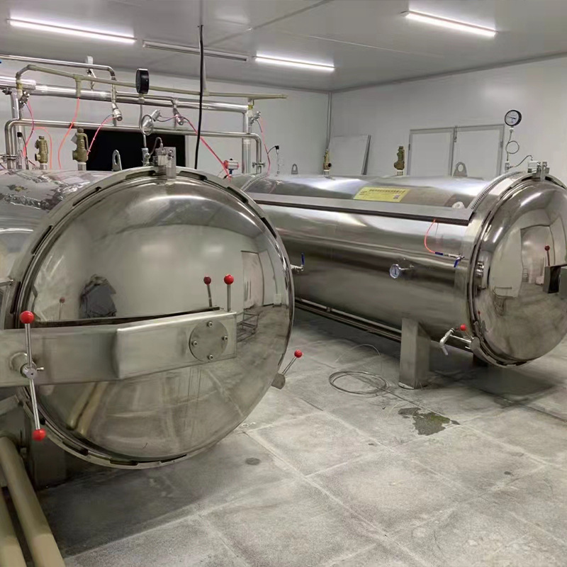 工厂大型双锅并联杀 菌锅全自动灭 菌锅双层水浴式春笋杀 菌机