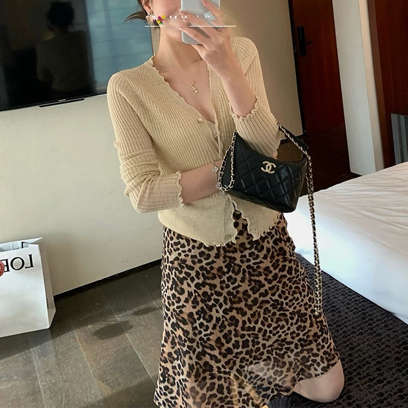 Đầm ôm body nữ dáng ngắn gợi cảm mùa xuân hè — Áo dài Leopard, Váy ngắn Leopard, Tây Tạng Wave Dot Maxi Dress, Váy ngắn Tây Tạng chi tiết 5