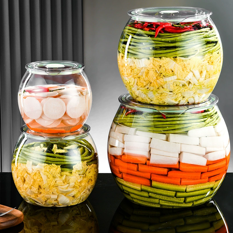 Кухонная банка для хранения продуктов кимчи пластиковая прозрачная запечатанная банка