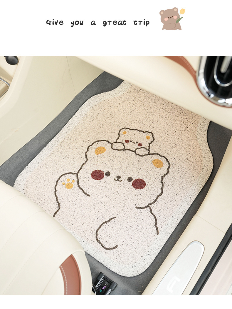 Manufacturer Customized Cartoon Car Floor Mats, Cute Non-Slip Car Foot Mats, Universal Wire Loop Easy-To-Clean Car Floor Mats