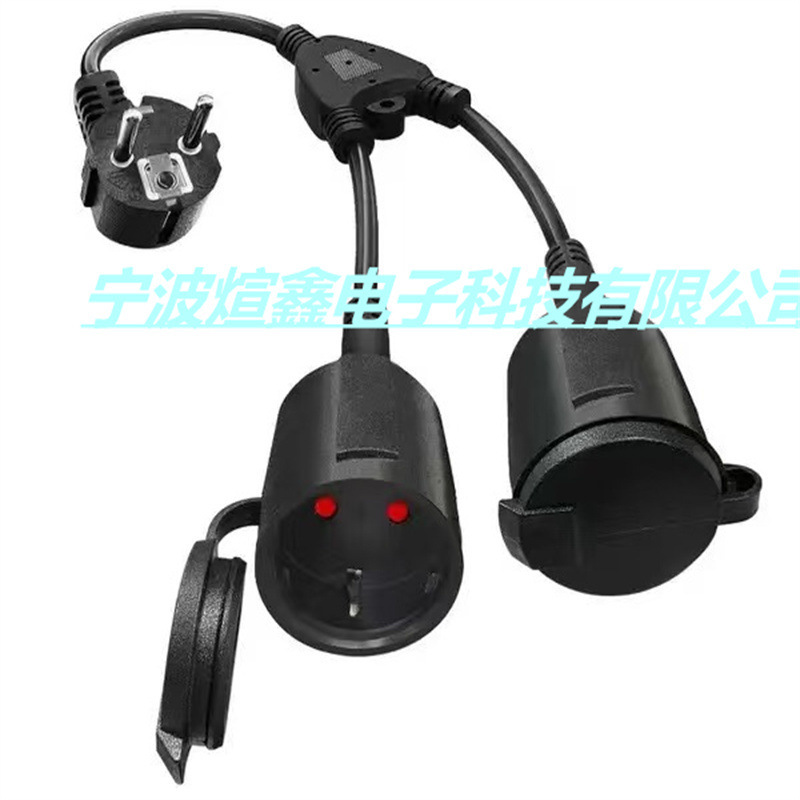 European Standard Power Extension Cord European Standard 1-Point 2 Three-Way 2-in-1 Socket Adapter Plug Extension Cord 250V/16A