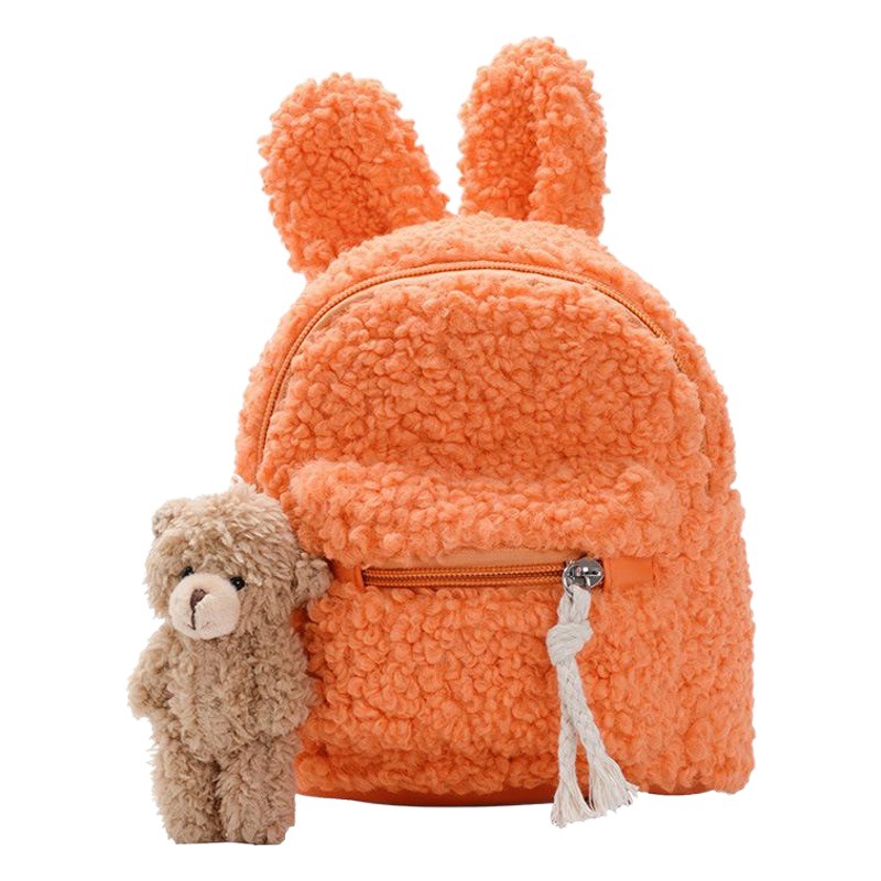 Kindergarten Children's Backpack, Cute Bunny Plush Doll Backpack for Girls, 1-3 Years Old, Mini for 2-Year-Old Girls