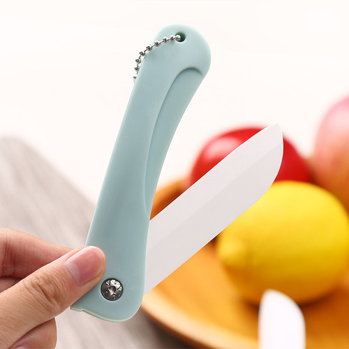 Wholesale dormitory student kitchen non-slip ceramic fruit knife household foldable portable small paring knife