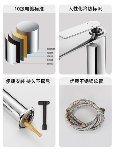 BB4C wholesale bathroom full copper basin faucet hot and cold single hole bathroom household toilet faucet hand washing