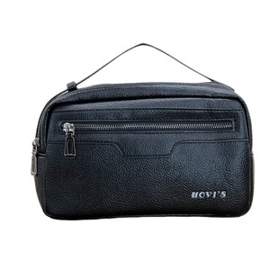 Cross-border spot men's clutch bag large capacity clutch bag double zipper multiple compartments with wrist strap travel makeup